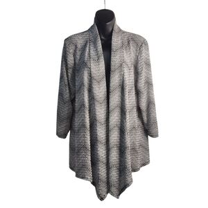 Aqua Blues Sweater Cardigan Women's Thin knit Open Front 3/4 Sleeve Soft Sz 1X